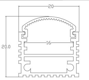 Silver U Shaped Aluminum Channel , 20x20mm Aluminum Profile For Led Light